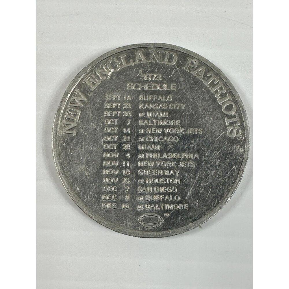 Vintage 1973 Johnnie Walker Red NEW ENGLAND PATRIOTS‎ Schedule Token